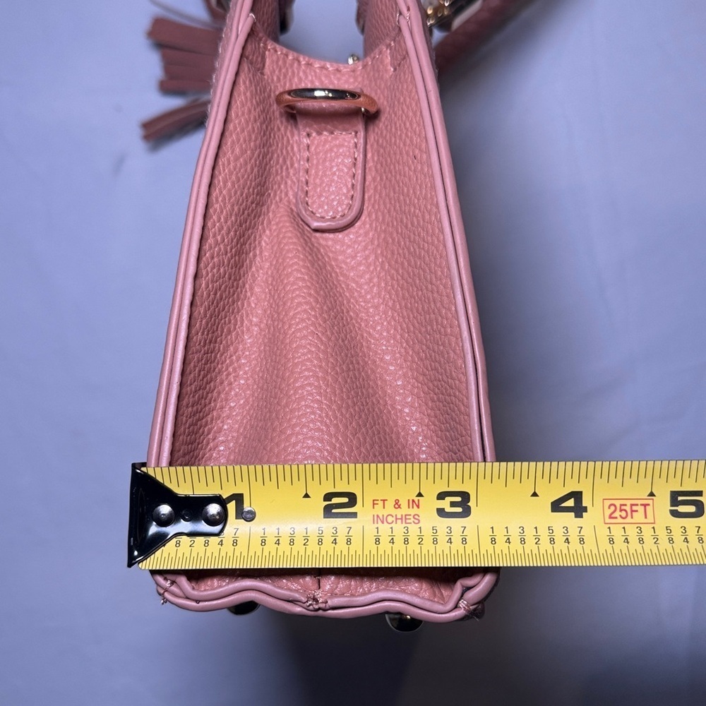 Bebe Los Angeles Dusty Rose Natalie Satchel HandBag Small EUC - Picture 16 of 16